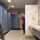 Image for article titled Woman Suspects Hidden Camera In Public Restroom After Noticing Boom Mic Operator In Corner